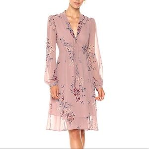 ASTR Tie Neck Floral Wrap Dress